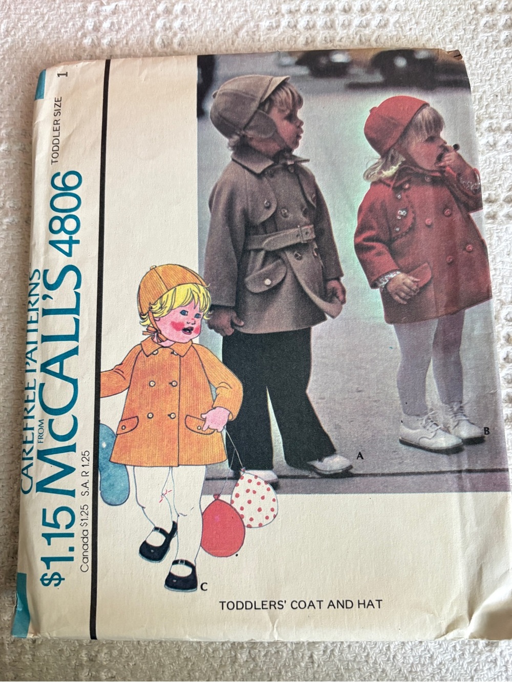 Vintage McCall’s Pattern 4806 for Toddler’s Coat and Hat